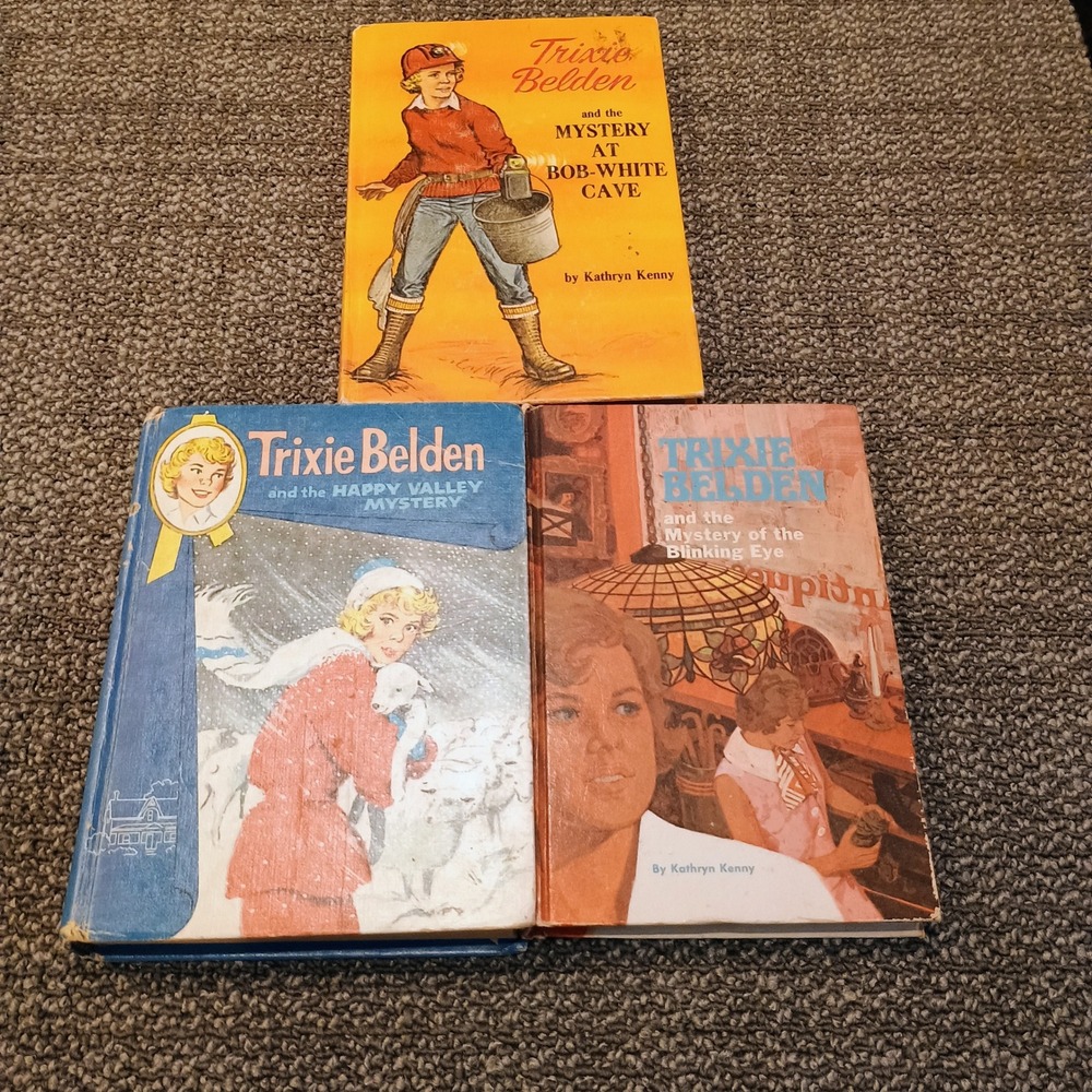 Lot of 3 Vintage Trixie Belden Mystery Books Whitman Hardcover Kathryn Kenny